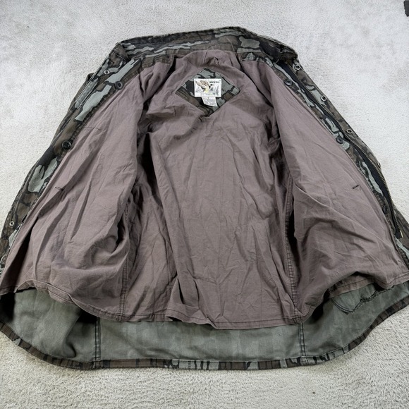 Vintage Duck Bay Jacket Mens Small Trebark Camo Hunting Full Zip Snap Outdoor - Picture 3 of 8